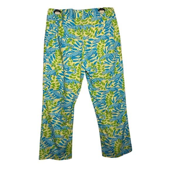 Lily Pulitzer Vintage Mimosa Alligator Cotton Blend Carpis Pants Women's 6 - Picture 2 of 7